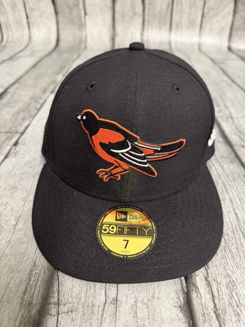 New Era Baltimore Orioles Cooperstown Collection 59FIFTY Fitted Hat Sz 7 Black